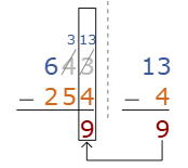 Resultado de la resta de unidades