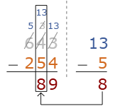 Resultado de la resta de decenas