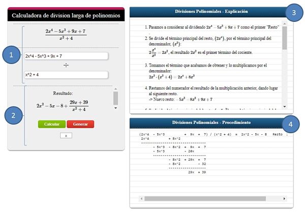 calculadora de division de polinomios paso a paso - divisiones polinomiales