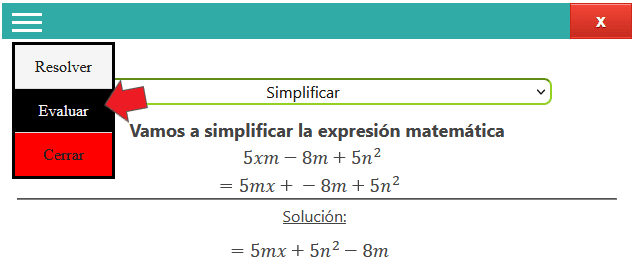 cómo evaluar polinomios - paso 2