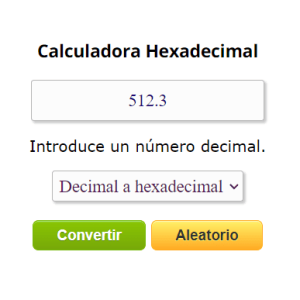Calculadora Hexadecimal - Conversor Hexadecimal online