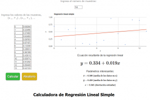 Calculadora de regresion lineal simple